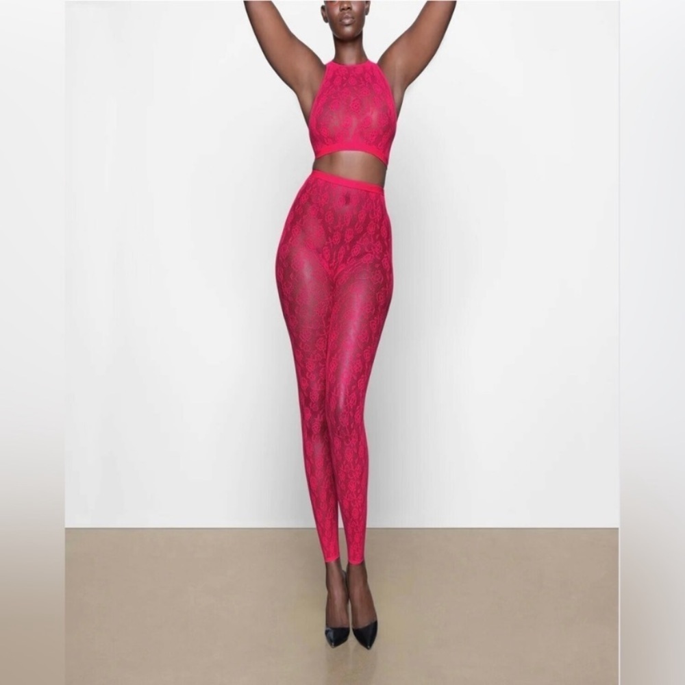 Skims Warp knit lace sheer leggings size 2X-4X  New